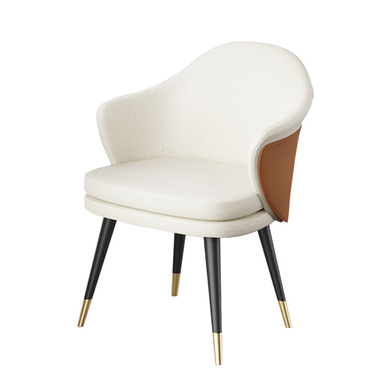 Glam Style Dining Chair Upholstered Dining Armchair for Indoor White 1 Piece Clearhalo 'Dining Chairs' 'Dining Tables & Seating' 'dining_chair' 'furn' 'furn_dining_chair' 'Furniture' 'furniture_dining_chair' 'Kitchen & Dining Furniture' 5005013