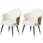Glam Style Dining Chair Upholstered Dining Armchair for Indoor White 2 Piece Set Clearhalo 'Dining Chairs' 'Dining Tables & Seating' 'dining_chair' 'furn' 'furn_dining_chair' 'Furniture' 'furniture_dining_chair' 'Kitchen & Dining Furniture' 5005015