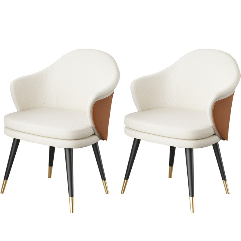 Glam Style Dining Chair Upholstered Dining Armchair for Indoor White 2 Piece Set Clearhalo 'Dining Chairs' 'Dining Tables & Seating' 'dining_chair' 'furn' 'furn_dining_chair' 'Furniture' 'furniture_dining_chair' 'Kitchen & Dining Furniture' 5005015