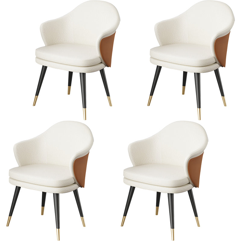Glam Style Dining Chair Upholstered Dining Armchair for Indoor White 4 Piece Set Clearhalo 'Dining Chairs' 'Dining Tables & Seating' 'dining_chair' 'furn' 'furn_dining_chair' 'Furniture' 'furniture_dining_chair' 'Kitchen & Dining Furniture' 5005017
