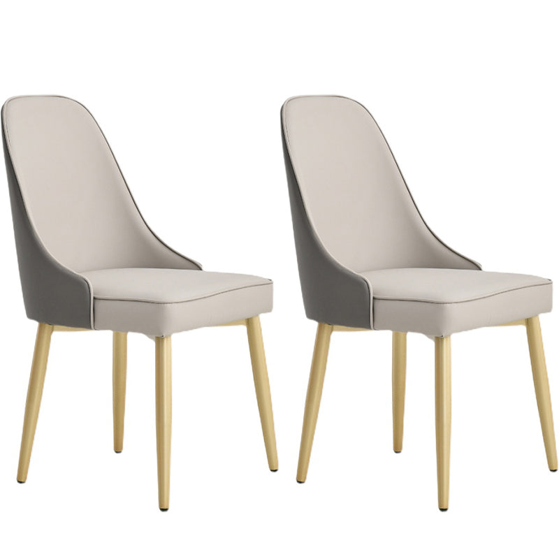 Nordic Armless Side Dining Chairs Entryway Dining Room Chairs Grey 2 Piece Set Clearhalo 'Dining Chairs' 'Dining Tables & Seating' 'dining_chair' 'furn' 'furn_dining_chair' 'Furniture' 'furniture_dining_chair' 'Kitchen & Dining Furniture' 5005026