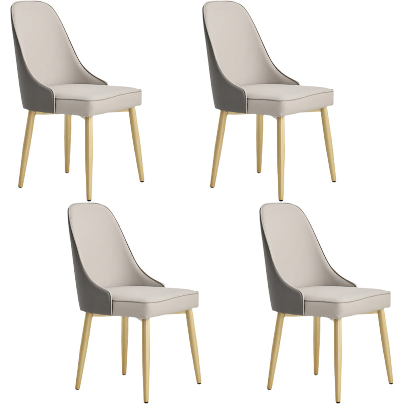 Nordic Armless Side Dining Chairs Entryway Dining Room Chairs Grey 4 Piece Set Clearhalo 'Dining Chairs' 'Dining Tables & Seating' 'dining_chair' 'furn' 'furn_dining_chair' 'Furniture' 'furniture_dining_chair' 'Kitchen & Dining Furniture' 5005027