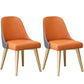 Nordic Armless Side Dining Chairs Entryway Dining Room Chairs Gray-Orange 2 Piece Set Clearhalo 'Dining Chairs' 'Dining Tables & Seating' 'dining_chair' 'furn' 'furn_dining_chair' 'Furniture' 'furniture_dining_chair' 'Kitchen & Dining Furniture' 5005033
