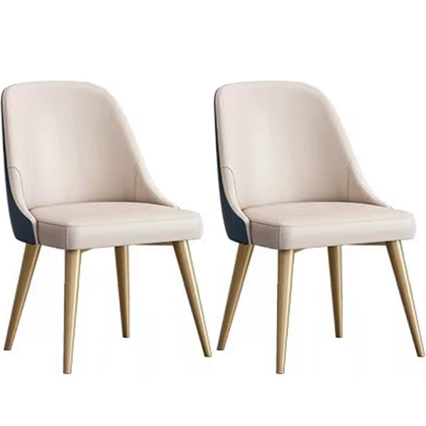 Nordic Armless Side Dining Chairs Entryway Dining Room Chairs White-Blue 2 Piece Set Clearhalo 'Dining Chairs' 'Dining Tables & Seating' 'dining_chair' 'furn' 'furn_dining_chair' 'Furniture' 'furniture_dining_chair' 'Kitchen & Dining Furniture' 5005037