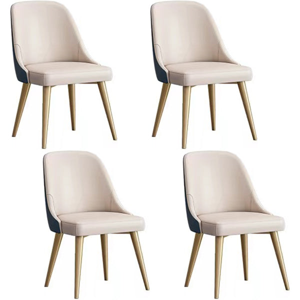 Nordic Armless Side Dining Chairs Entryway Dining Room Chairs White-Blue 4 Piece Set Clearhalo 'Dining Chairs' 'Dining Tables & Seating' 'dining_chair' 'furn' 'furn_dining_chair' 'Furniture' 'furniture_dining_chair' 'Kitchen & Dining Furniture' 5005040