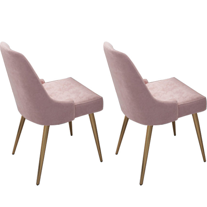 Nordic Armless Side Dining Chairs Entryway Dining Room Chairs Pink 2 Piece Set Clearhalo 'Dining Chairs' 'Dining Tables & Seating' 'dining_chair' 'furn' 'furn_dining_chair' 'Furniture' 'furniture_dining_chair' 'Kitchen & Dining Furniture' 5005041