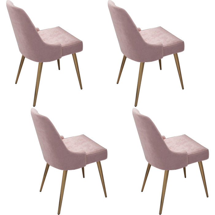 Nordic Armless Side Dining Chairs Entryway Dining Room Chairs Pink 4 Piece Set Clearhalo 'Dining Chairs' 'Dining Tables & Seating' 'dining_chair' 'furn' 'furn_dining_chair' 'Furniture' 'furniture_dining_chair' 'Kitchen & Dining Furniture' 5005044