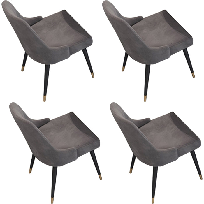 Nordic Armless Side Dining Chairs Entryway Dining Room Chairs Dark Gray 4 Piece Set Clearhalo 'Dining Chairs' 'Dining Tables & Seating' 'dining_chair' 'furn' 'furn_dining_chair' 'Furniture' 'furniture_dining_chair' 'Kitchen & Dining Furniture' 5005047