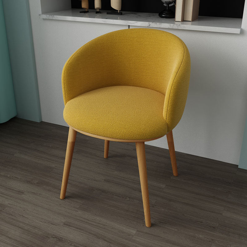 Glam Style Arm Chair Parsons 16.5" Wide Dining Chair for Dining Room Yellow Cotton 1 Piece Clearhalo 'Dining Chairs' 'Dining Tables & Seating' 'dining_chair' 'furn' 'furn_dining_chair' 'Furniture' 'furniture_dining_chair' 'Kitchen & Dining Furniture' 5005065