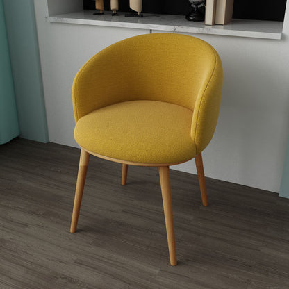 Glam Style Arm Chair Parsons 16.5" Wide Dining Chair for Dining Room Yellow Cotton 1 Piece Clearhalo 'Dining Chairs' 'Dining Tables & Seating' 'dining_chair' 'furn' 'furn_dining_chair' 'Furniture' 'furniture_dining_chair' 'Kitchen & Dining Furniture' 5005065