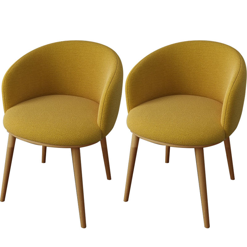 Glam Style Arm Chair Parsons 16.5" Wide Dining Chair for Dining Room Yellow Cotton 2 Piece Set Clearhalo 'Dining Chairs' 'Dining Tables & Seating' 'dining_chair' 'furn' 'furn_dining_chair' 'Furniture' 'furniture_dining_chair' 'Kitchen & Dining Furniture' 5005067