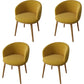 Glam Style Arm Chair Parsons 16.5" Wide Dining Chair for Dining Room Yellow Cotton 4 Piece Set Clearhalo 'Dining Chairs' 'Dining Tables & Seating' 'dining_chair' 'furn' 'furn_dining_chair' 'Furniture' 'furniture_dining_chair' 'Kitchen & Dining Furniture' 5005068