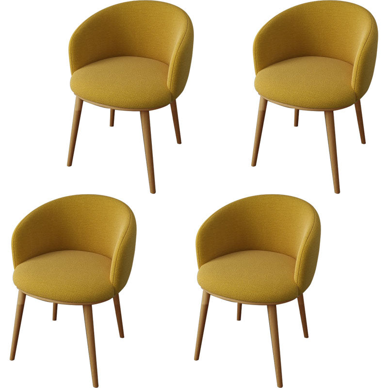 Glam Style Arm Chair Parsons 16.5" Wide Dining Chair for Dining Room Yellow Cotton 4 Piece Set Clearhalo 'Dining Chairs' 'Dining Tables & Seating' 'dining_chair' 'furn' 'furn_dining_chair' 'Furniture' 'furniture_dining_chair' 'Kitchen & Dining Furniture' 5005068