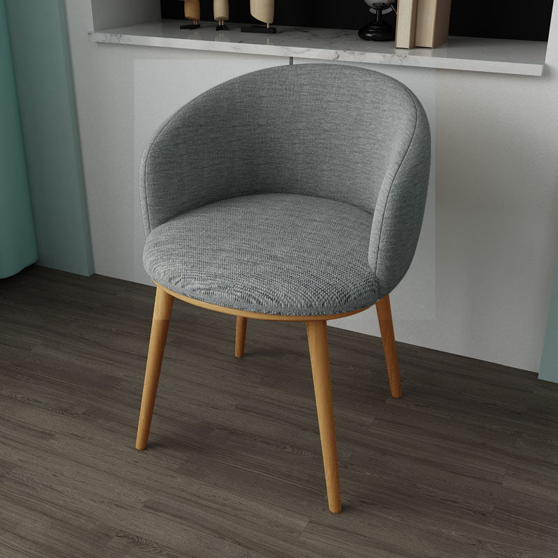 Glam Style Arm Chair Parsons 16.5" Wide Dining Chair for Dining Room Light Gray Cotton 1 Piece Clearhalo 'Dining Chairs' 'Dining Tables & Seating' 'dining_chair' 'furn' 'furn_dining_chair' 'Furniture' 'furniture_dining_chair' 'Kitchen & Dining Furniture' 5005069