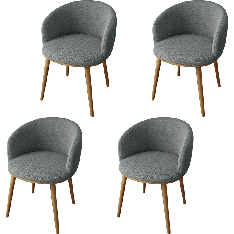 Glam Style Arm Chair Parsons 16.5" Wide Dining Chair for Dining Room Light Gray Cotton 4 Piece Set Clearhalo 'Dining Chairs' 'Dining Tables & Seating' 'dining_chair' 'furn' 'furn_dining_chair' 'Furniture' 'furniture_dining_chair' 'Kitchen & Dining Furniture' 5005071