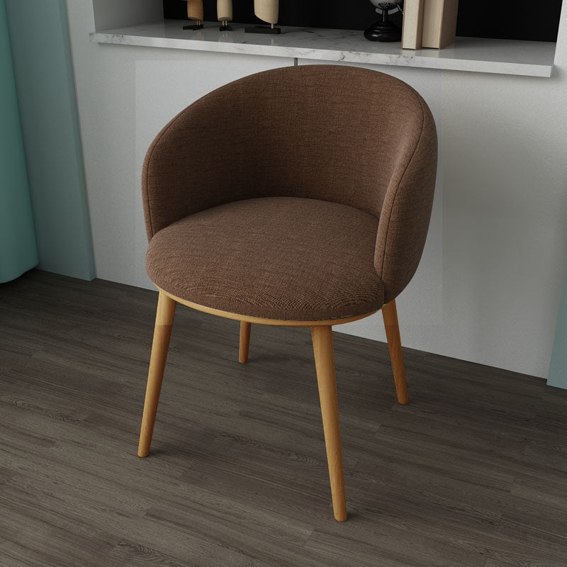 Glam Style Arm Chair Parsons 16.5" Wide Dining Chair for Dining Room Brown Cotton 1 Piece Clearhalo 'Dining Chairs' 'Dining Tables & Seating' 'dining_chair' 'furn' 'furn_dining_chair' 'Furniture' 'furniture_dining_chair' 'Kitchen & Dining Furniture' 5005072