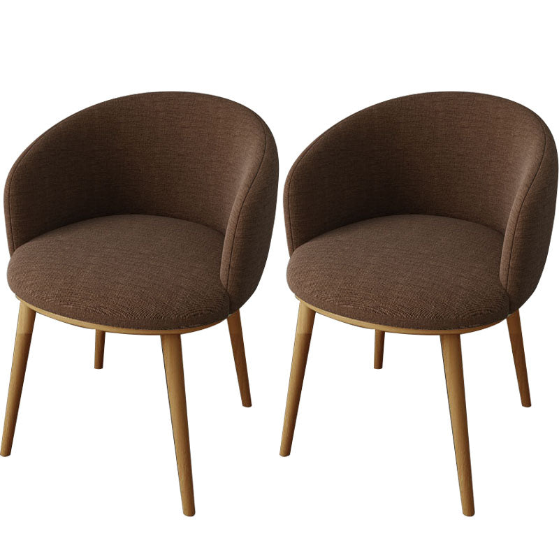 Glam Style Arm Chair Parsons 16.5" Wide Dining Chair for Dining Room Brown Cotton 2 Piece Set Clearhalo 'Dining Chairs' 'Dining Tables & Seating' 'dining_chair' 'furn' 'furn_dining_chair' 'Furniture' 'furniture_dining_chair' 'Kitchen & Dining Furniture' 5005073