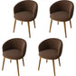 Glam Style Arm Chair Parsons 16.5" Wide Dining Chair for Dining Room Brown Cotton 4 Piece Set Clearhalo 'Dining Chairs' 'Dining Tables & Seating' 'dining_chair' 'furn' 'furn_dining_chair' 'Furniture' 'furniture_dining_chair' 'Kitchen & Dining Furniture' 5005074