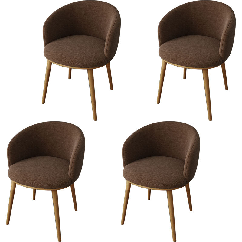 Glam Style Arm Chair Parsons 16.5" Wide Dining Chair for Dining Room Brown Cotton 4 Piece Set Clearhalo 'Dining Chairs' 'Dining Tables & Seating' 'dining_chair' 'furn' 'furn_dining_chair' 'Furniture' 'furniture_dining_chair' 'Kitchen & Dining Furniture' 5005074