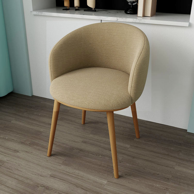 Glam Style Arm Chair Parsons 16.5" Wide Dining Chair for Dining Room Khaki Cotton 1 Piece Clearhalo 'Dining Chairs' 'Dining Tables & Seating' 'dining_chair' 'furn' 'furn_dining_chair' 'Furniture' 'furniture_dining_chair' 'Kitchen & Dining Furniture' 5005075