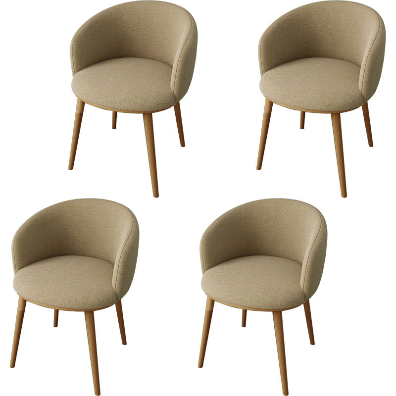 Glam Style Arm Chair Parsons 16.5" Wide Dining Chair for Dining Room Khaki Cotton 4 Piece Set Clearhalo 'Dining Chairs' 'Dining Tables & Seating' 'dining_chair' 'furn' 'furn_dining_chair' 'Furniture' 'furniture_dining_chair' 'Kitchen & Dining Furniture' 5005077
