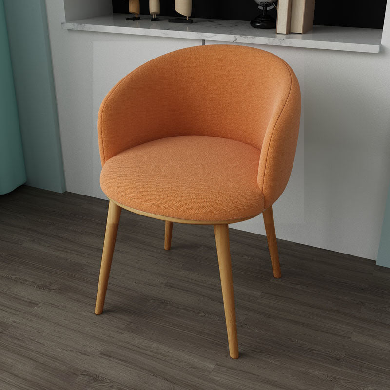 Glam Style Arm Chair Parsons 16.5" Wide Dining Chair for Dining Room Orange Cotton 1 Piece Clearhalo 'Dining Chairs' 'Dining Tables & Seating' 'dining_chair' 'furn' 'furn_dining_chair' 'Furniture' 'furniture_dining_chair' 'Kitchen & Dining Furniture' 5005078