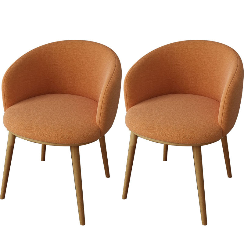 Glam Style Arm Chair Parsons 16.5" Wide Dining Chair for Dining Room Orange Cotton 2 Piece Set Clearhalo 'Dining Chairs' 'Dining Tables & Seating' 'dining_chair' 'furn' 'furn_dining_chair' 'Furniture' 'furniture_dining_chair' 'Kitchen & Dining Furniture' 5005079