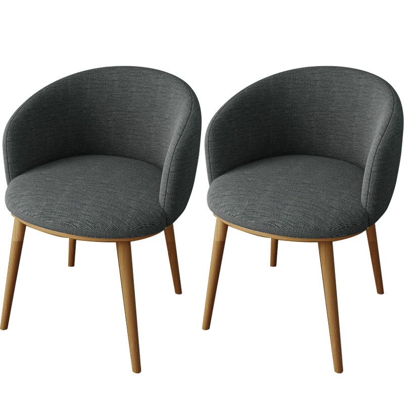 Glam Style Arm Chair Parsons 16.5" Wide Dining Chair for Dining Room Dark Gray Cotton 2 Piece Set Clearhalo 'Dining Chairs' 'Dining Tables & Seating' 'dining_chair' 'furn' 'furn_dining_chair' 'Furniture' 'furniture_dining_chair' 'Kitchen & Dining Furniture' 5005082