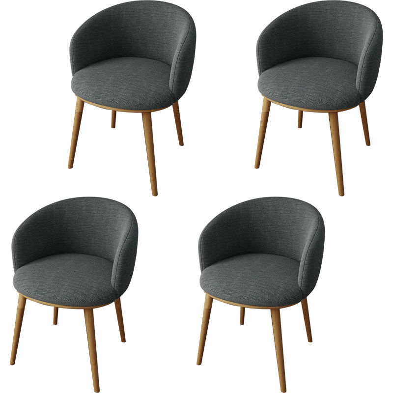 Glam Style Arm Chair Parsons 16.5" Wide Dining Chair for Dining Room Dark Gray Cotton 4 Piece Set Clearhalo 'Dining Chairs' 'Dining Tables & Seating' 'dining_chair' 'furn' 'furn_dining_chair' 'Furniture' 'furniture_dining_chair' 'Kitchen & Dining Furniture' 5005083