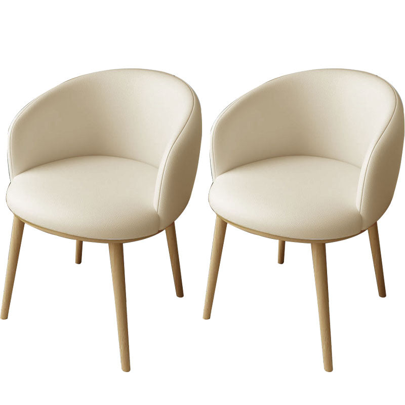 Glam Style Arm Chair Parsons 16.5" Wide Dining Chair for Dining Room White Faux Leather 2 Piece Set Clearhalo 'Dining Chairs' 'Dining Tables & Seating' 'dining_chair' 'furn' 'furn_dining_chair' 'Furniture' 'furniture_dining_chair' 'Kitchen & Dining Furniture' 5005085