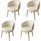 Glam Style Arm Chair Parsons 16.5" Wide Dining Chair for Dining Room White Faux Leather 4 Piece Set Clearhalo 'Dining Chairs' 'Dining Tables & Seating' 'dining_chair' 'furn' 'furn_dining_chair' 'Furniture' 'furniture_dining_chair' 'Kitchen & Dining Furniture' 5005086