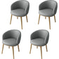 Glam Style Arm Chair Parsons 16.5" Wide Dining Chair for Dining Room Light Gray Faux Leather 4 Piece Set Clearhalo 'Dining Chairs' 'Dining Tables & Seating' 'dining_chair' 'furn' 'furn_dining_chair' 'Furniture' 'furniture_dining_chair' 'Kitchen & Dining Furniture' 5005089