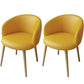 Glam Style Arm Chair Parsons 16.5" Wide Dining Chair for Dining Room Yellow Faux Leather 2 Piece Set Clearhalo 'Dining Chairs' 'Dining Tables & Seating' 'dining_chair' 'furn' 'furn_dining_chair' 'Furniture' 'furniture_dining_chair' 'Kitchen & Dining Furniture' 5005091