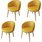 Glam Style Arm Chair Parsons 16.5" Wide Dining Chair for Dining Room Yellow Faux Leather 4 Piece Set Clearhalo 'Dining Chairs' 'Dining Tables & Seating' 'dining_chair' 'furn' 'furn_dining_chair' 'Furniture' 'furniture_dining_chair' 'Kitchen & Dining Furniture' 5005092