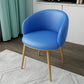 Glam Style Arm Chair Parsons 16.5" Wide Dining Chair for Dining Room Blue Faux Leather 1 Piece Clearhalo 'Dining Chairs' 'Dining Tables & Seating' 'dining_chair' 'furn' 'furn_dining_chair' 'Furniture' 'furniture_dining_chair' 'Kitchen & Dining Furniture' 5005096