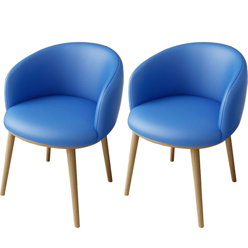 Glam Style Arm Chair Parsons 16.5" Wide Dining Chair for Dining Room Blue Faux Leather 2 Piece Set Clearhalo 'Dining Chairs' 'Dining Tables & Seating' 'dining_chair' 'furn' 'furn_dining_chair' 'Furniture' 'furniture_dining_chair' 'Kitchen & Dining Furniture' 5005097