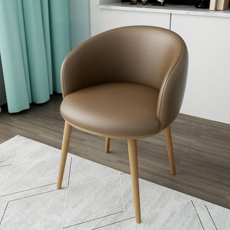 Glam Style Arm Chair Parsons 16.5" Wide Dining Chair for Dining Room Coffee Faux Leather 1 Piece Clearhalo 'Dining Chairs' 'Dining Tables & Seating' 'dining_chair' 'furn' 'furn_dining_chair' 'Furniture' 'furniture_dining_chair' 'Kitchen & Dining Furniture' 5005105