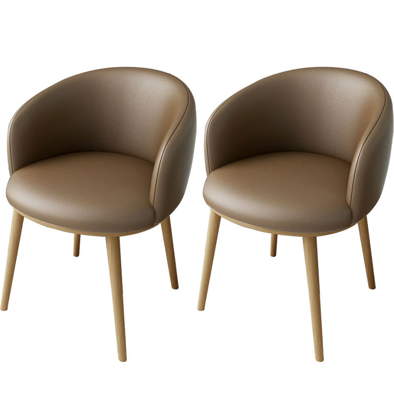 Glam Style Arm Chair Parsons 16.5" Wide Dining Chair for Dining Room Coffee Faux Leather 2 Piece Set Clearhalo 'Dining Chairs' 'Dining Tables & Seating' 'dining_chair' 'furn' 'furn_dining_chair' 'Furniture' 'furniture_dining_chair' 'Kitchen & Dining Furniture' 5005106