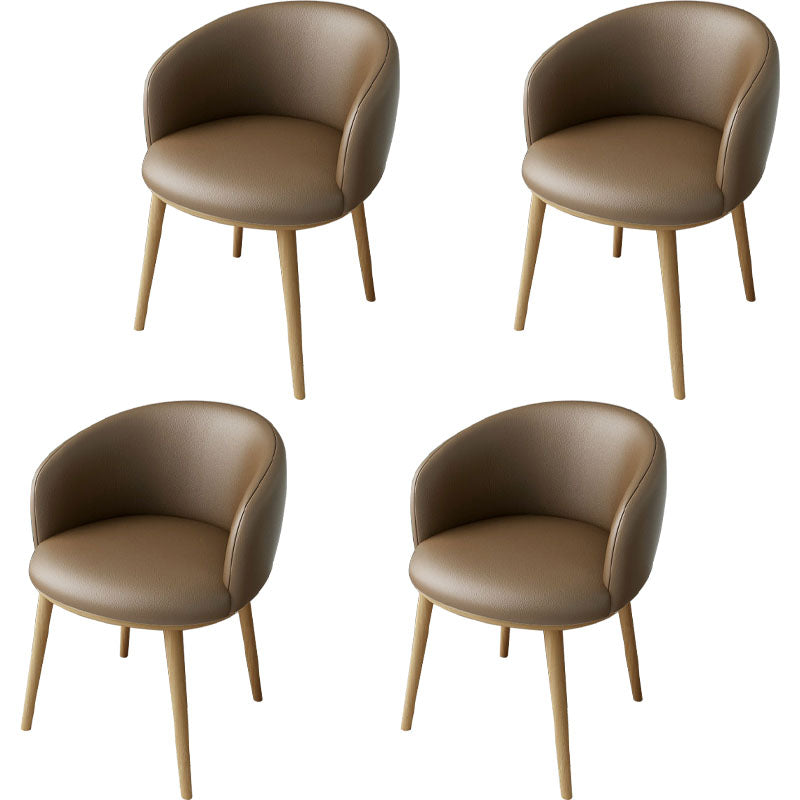 Glam Style Arm Chair Parsons 16.5" Wide Dining Chair for Dining Room Coffee Faux Leather 4 Piece Set Clearhalo 'Dining Chairs' 'Dining Tables & Seating' 'dining_chair' 'furn' 'furn_dining_chair' 'Furniture' 'furniture_dining_chair' 'Kitchen & Dining Furniture' 5005107