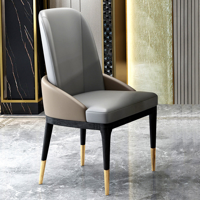 Nordic Dining Room Dining Chairs Armless Faux Leather Kitchen Chairs Clearhalo 'Dining Chairs' 'Dining Tables & Seating' 'dining_chair' 'furn' 'furn_dining_chair' 'Furniture' 'furniture_dining_chair' 'Kitchen & Dining Furniture' 5005112