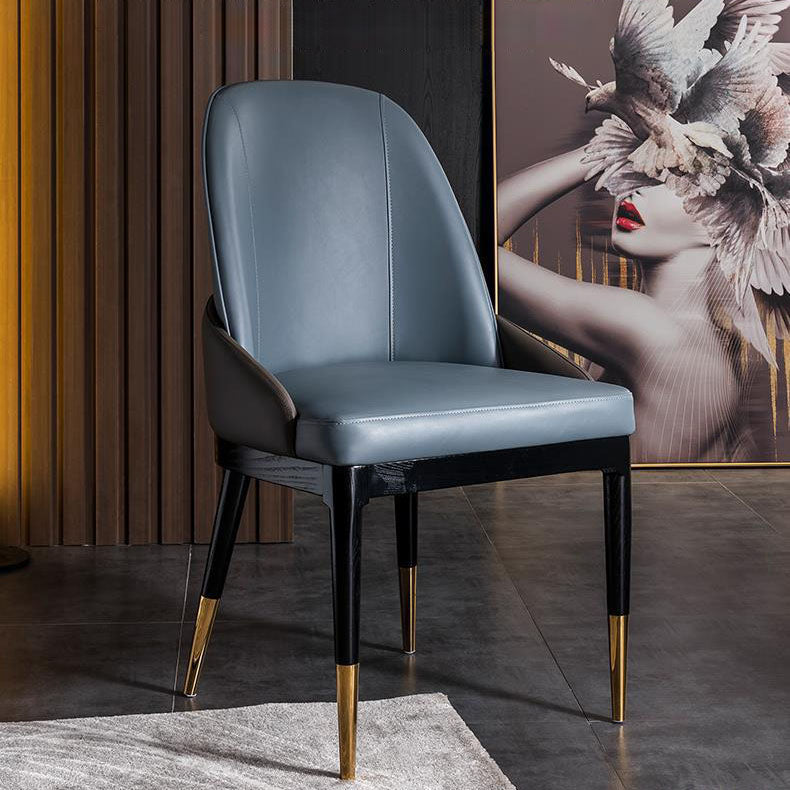 Nordic Dining Room Dining Chairs Armless Faux Leather Kitchen Chairs Clearhalo 'Dining Chairs' 'Dining Tables & Seating' 'dining_chair' 'furn' 'furn_dining_chair' 'Furniture' 'furniture_dining_chair' 'Kitchen & Dining Furniture' 5005129