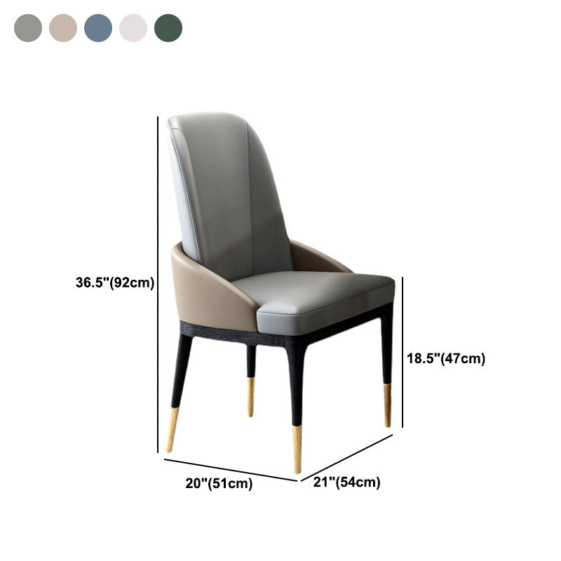 Nordic Dining Room Dining Chairs Armless Faux Leather Kitchen Chairs Clearhalo 'Dining Chairs' 'Dining Tables & Seating' 'dining_chair' 'furn' 'furn_dining_chair' 'Furniture' 'furniture_dining_chair' 'Kitchen & Dining Furniture' 5005130