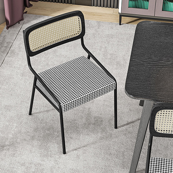 Glam Style Dining Chair Upholstered Cane Back Chair for Dining Room Clearhalo 'Dining Chairs' 'Dining Tables & Seating' 'dining_chair' 'furn' 'furn_dining_chair' 'Furniture' 'furniture_dining_chair' 'Kitchen & Dining Furniture' 5005136