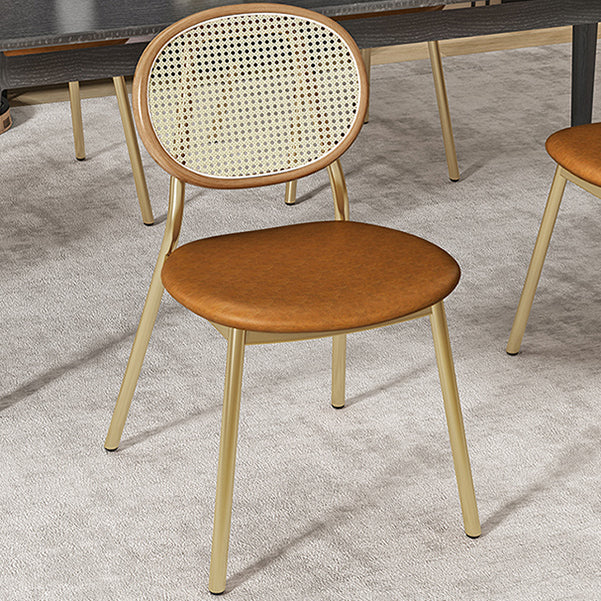 Glam Style Dining Chair Upholstered Cane Back Chair for Dining Room Clearhalo 'Dining Chairs' 'Dining Tables & Seating' 'dining_chair' 'furn' 'furn_dining_chair' 'Furniture' 'furniture_dining_chair' 'Kitchen & Dining Furniture' 5005138