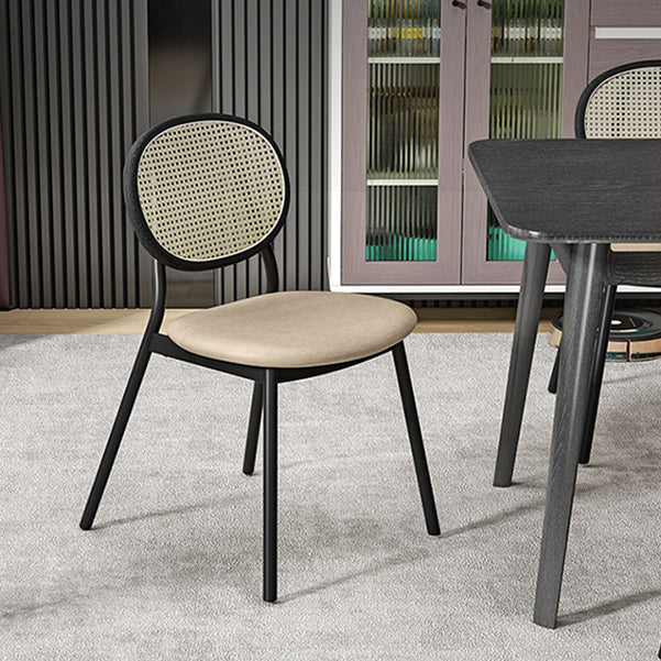 Glam Style Dining Chair Upholstered Cane Back Chair for Dining Room Clearhalo 'Dining Chairs' 'Dining Tables & Seating' 'dining_chair' 'furn' 'furn_dining_chair' 'Furniture' 'furniture_dining_chair' 'Kitchen & Dining Furniture' 5005147