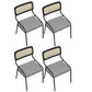 Glam Style Dining Chair Upholstered Cane Back Chair for Dining Room Black White 4 Piece Set Clearhalo 'Dining Chairs' 'Dining Tables & Seating' 'dining_chair' 'furn' 'furn_dining_chair' 'Furniture' 'furniture_dining_chair' 'Kitchen & Dining Furniture' 5005160
