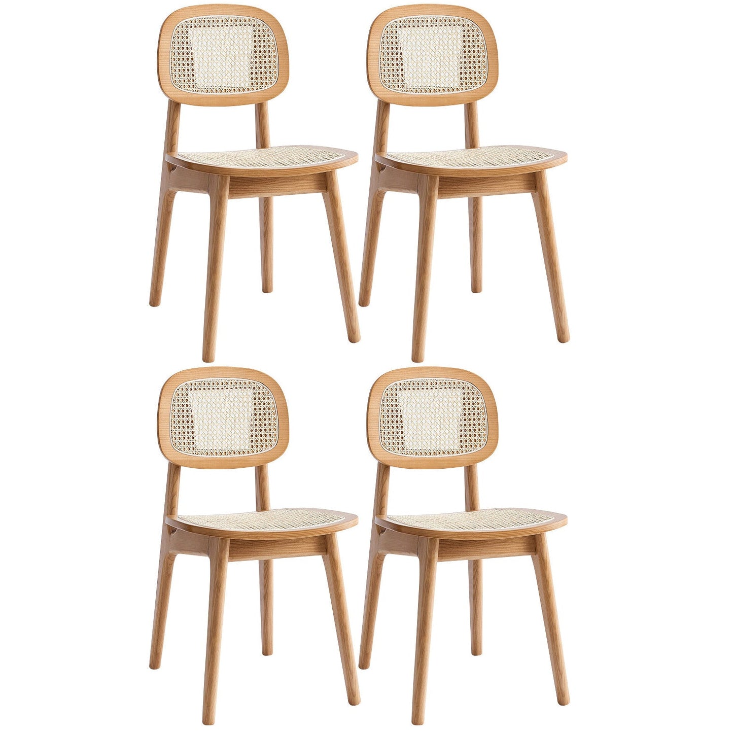 Armless Dining Chairs Modern Rubber Wood Side Chairs for Kitchen Cherry Wood 4 Piece Set Clearhalo 'Dining Chairs' 'Dining Tables & Seating' 'dining_chair' 'furn' 'furn_dining_chair' 'Furniture' 'furniture_dining_chair' 'Kitchen & Dining Furniture' 5005166