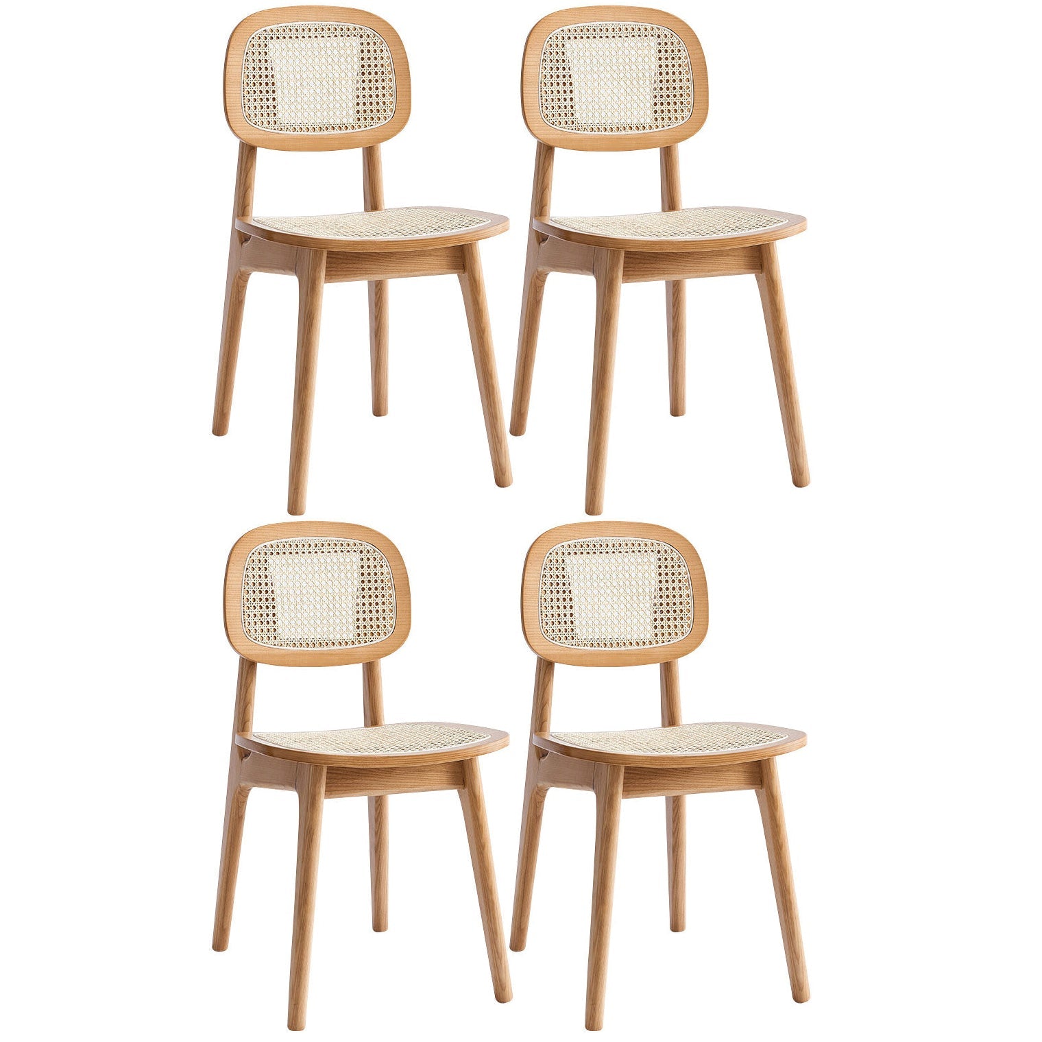 Armless Dining Chairs Modern Rubber Wood Side Chairs for Kitchen Cherry Wood 4 Piece Set Clearhalo 'Dining Chairs' 'Dining Tables & Seating' 'dining_chair' 'furn' 'furn_dining_chair' 'Furniture' 'furniture_dining_chair' 'Kitchen & Dining Furniture' 5005166