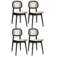 Armless Dining Chairs Modern Rubber Wood Side Chairs for Kitchen Black 4 Piece Set Clearhalo 'Dining Chairs' 'Dining Tables & Seating' 'dining_chair' 'furn' 'furn_dining_chair' 'Furniture' 'furniture_dining_chair' 'Kitchen & Dining Furniture' 5005171