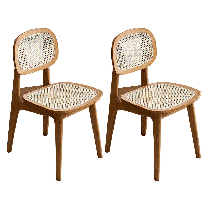 Armless Dining Chairs Modern Rubber Wood Side Chairs for Kitchen Wood 2 Piece Set Clearhalo 'Dining Chairs' 'Dining Tables & Seating' 'dining_chair' 'furn' 'furn_dining_chair' 'Furniture' 'furniture_dining_chair' 'Kitchen & Dining Furniture' 5005179